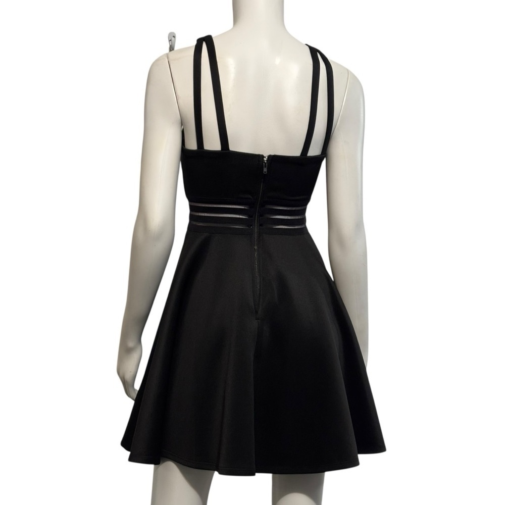 City Studio Halter Dress Black Padded A-Line Strappy Back Stretch Size 3 - Picture 8 of 9